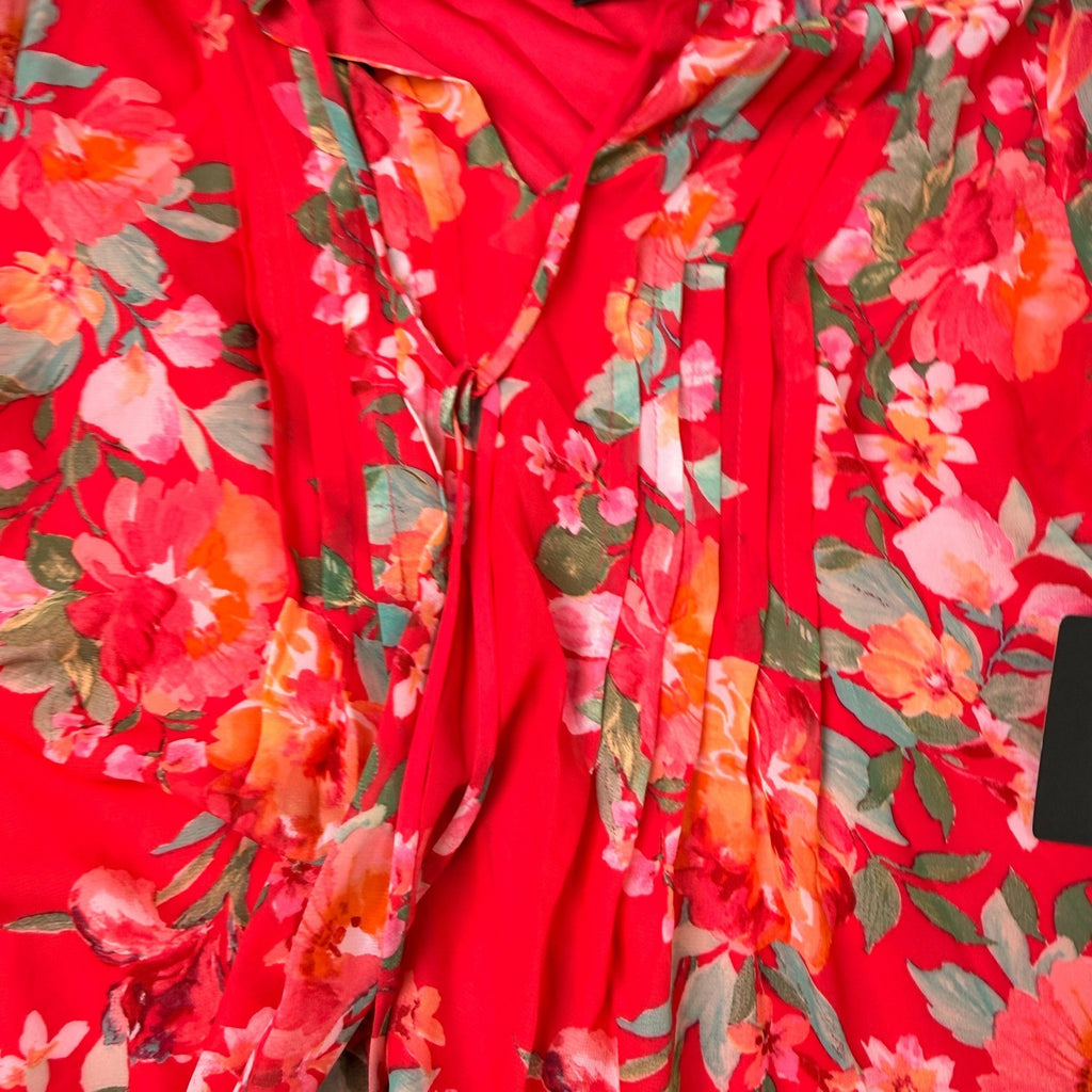 MSRP $89 Jessica Howard Womens L Floral Split Tie Neck Long Sleeve Shift Dress