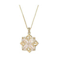 Four Leaf Clover Necklace Gold Tone Rotating Pendant Vintage Style for Women Zi