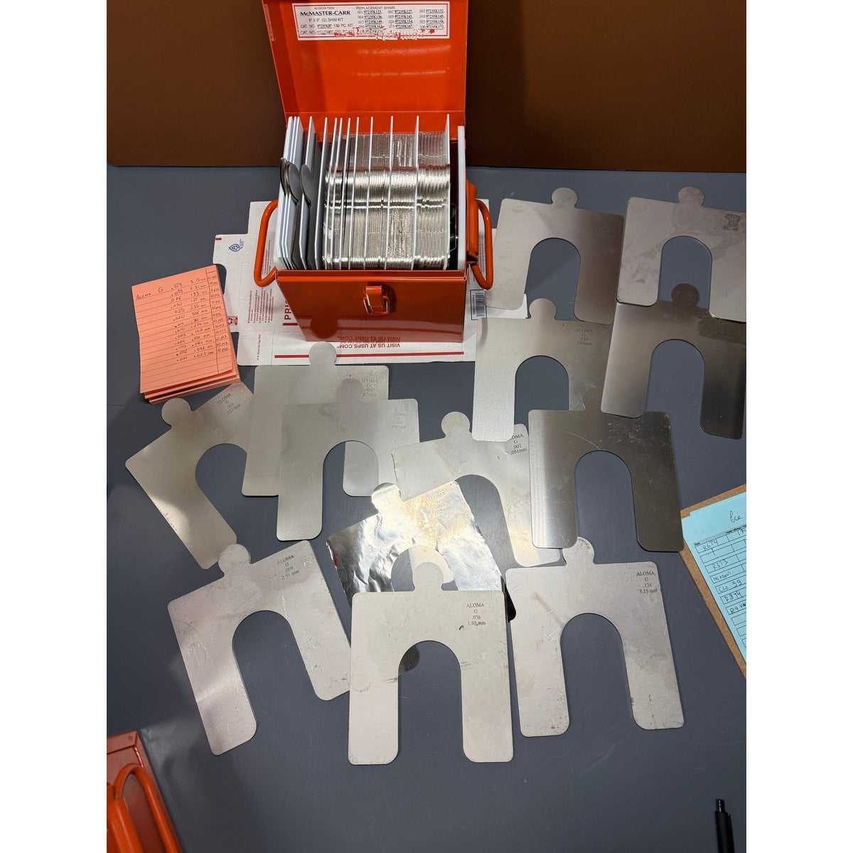Aloma 130 Pcs G Shim Set 6x6" For Use Up To 2 1/4" Bolt Size 97235K87