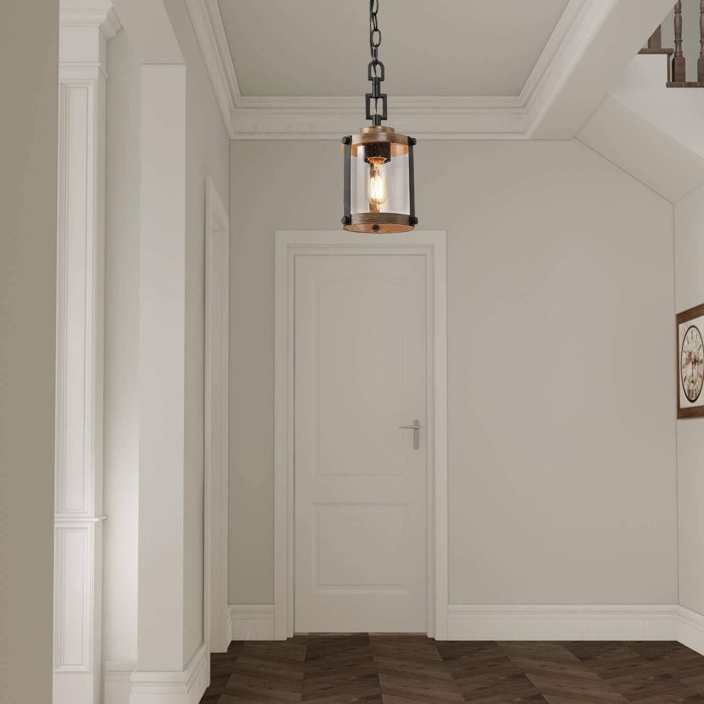 LOG BARN Pendant Lighting for Kitchen Island, Farmhouse Mini Chandelier in Faux