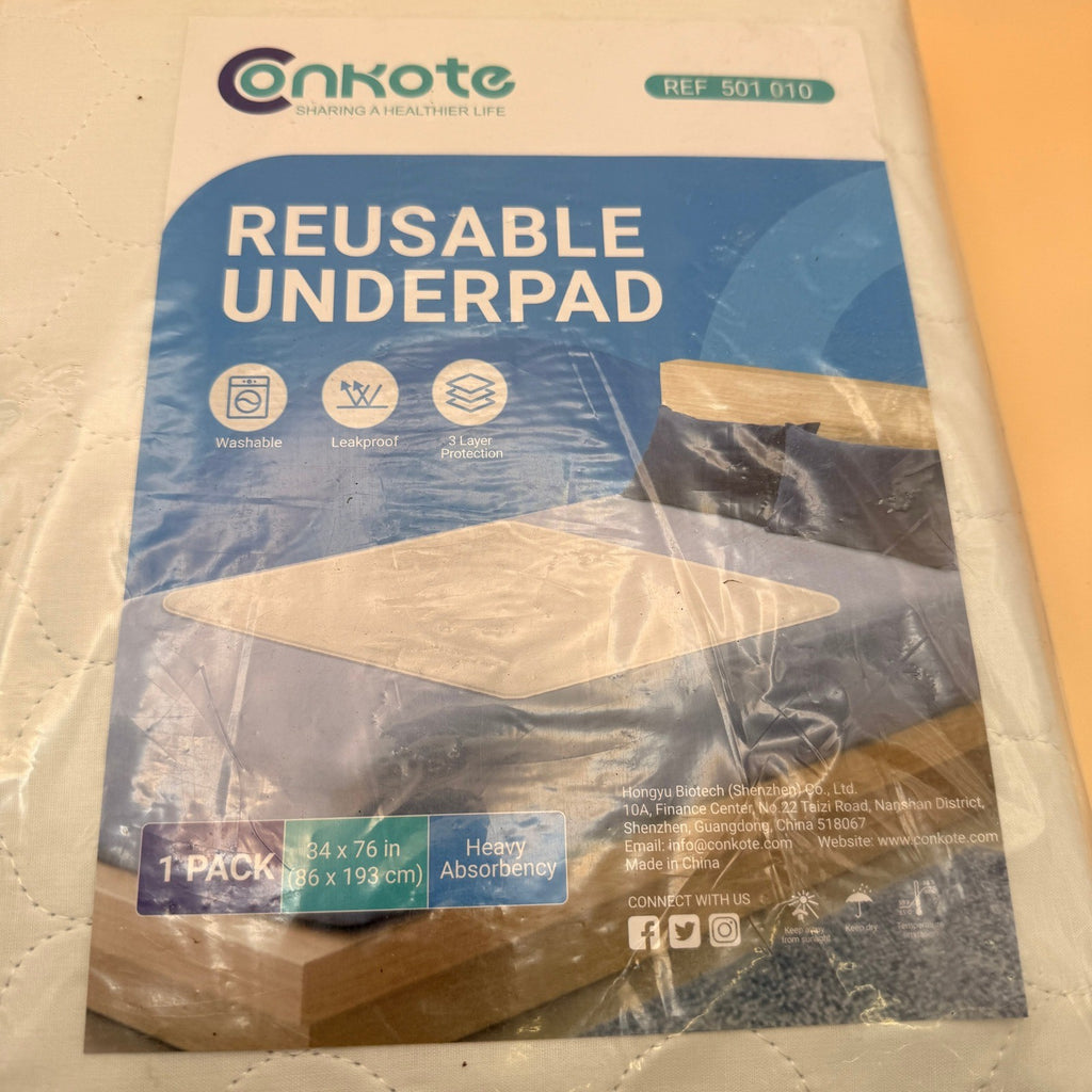Conkote Heavy Absorbency Bed Pads 34x76" Washable and Reusable Incontinence Und