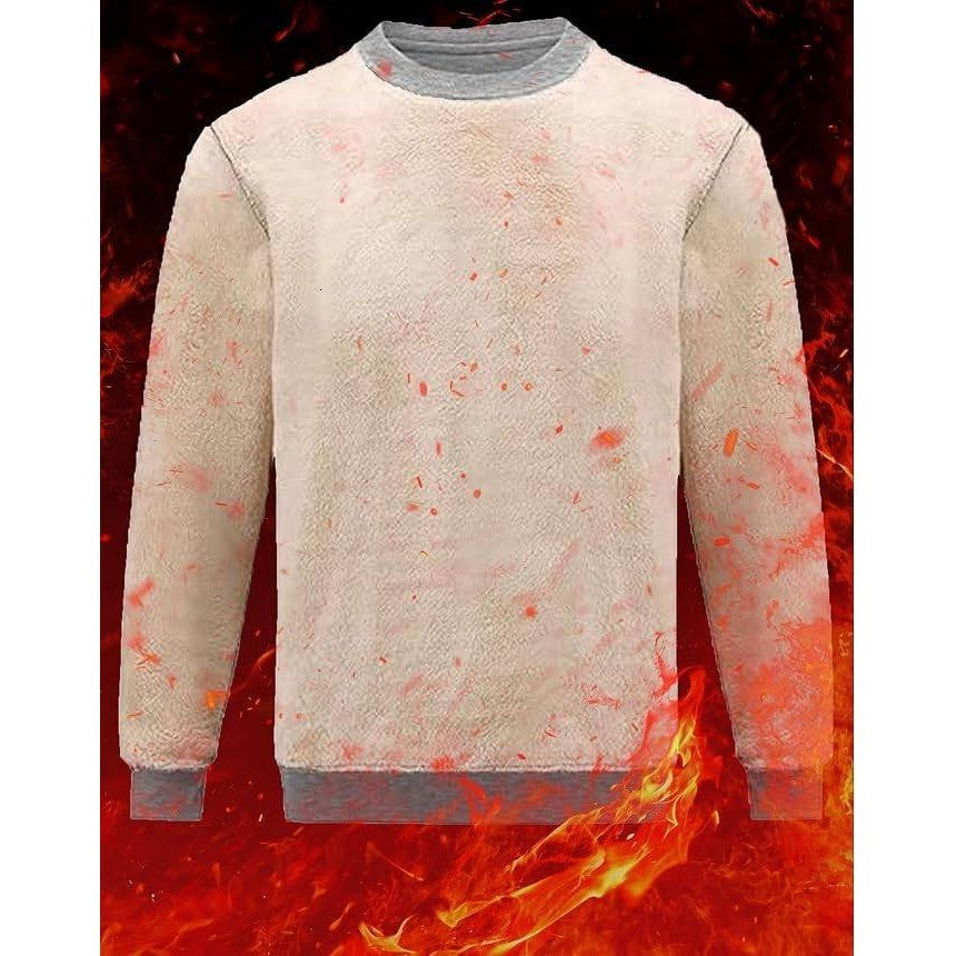 MSRP $43 Tansozer Men's 3XL Fleece Crewneck Sweatshirt Warm Sherpa Lined Thick