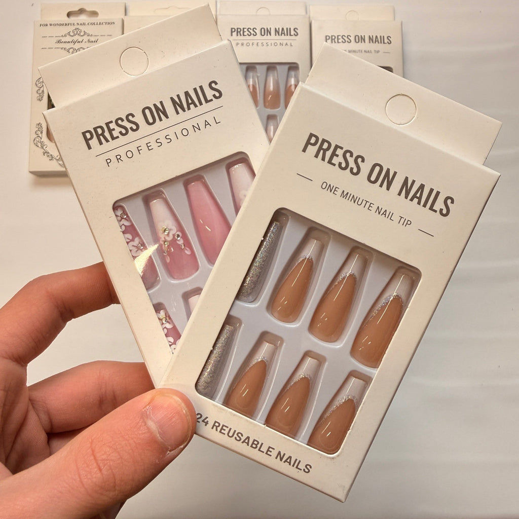 Lot of 10 Pack of 24 New False Press On Nails Assorted Designs and Colors №N13