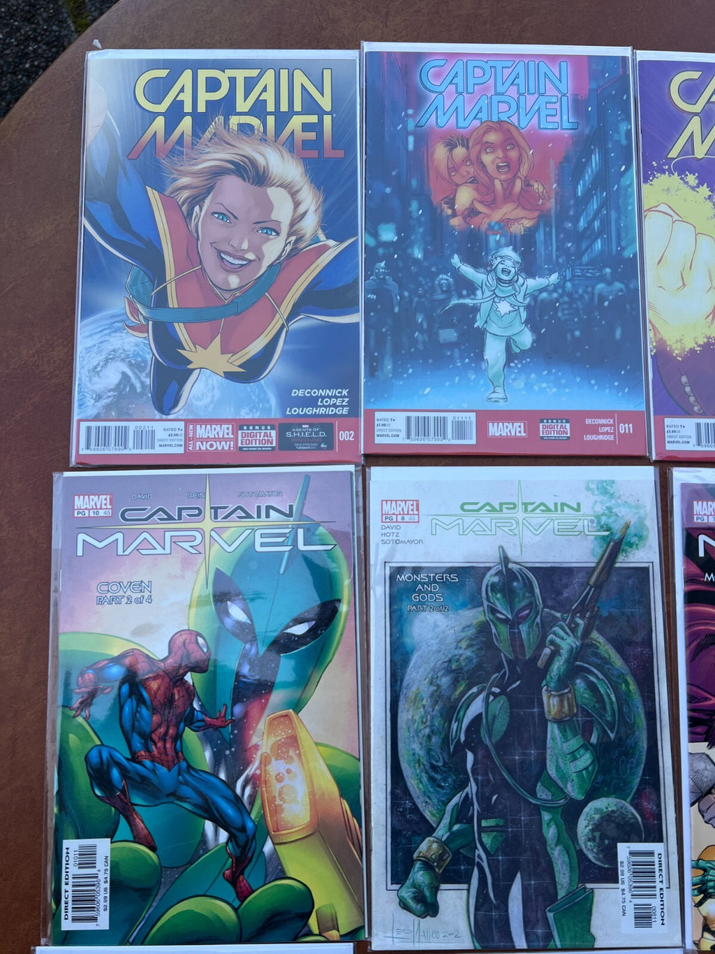 Lot of 9 Captain Marvel #002,011,012,15,37,42,43,45,4 Comic Books
