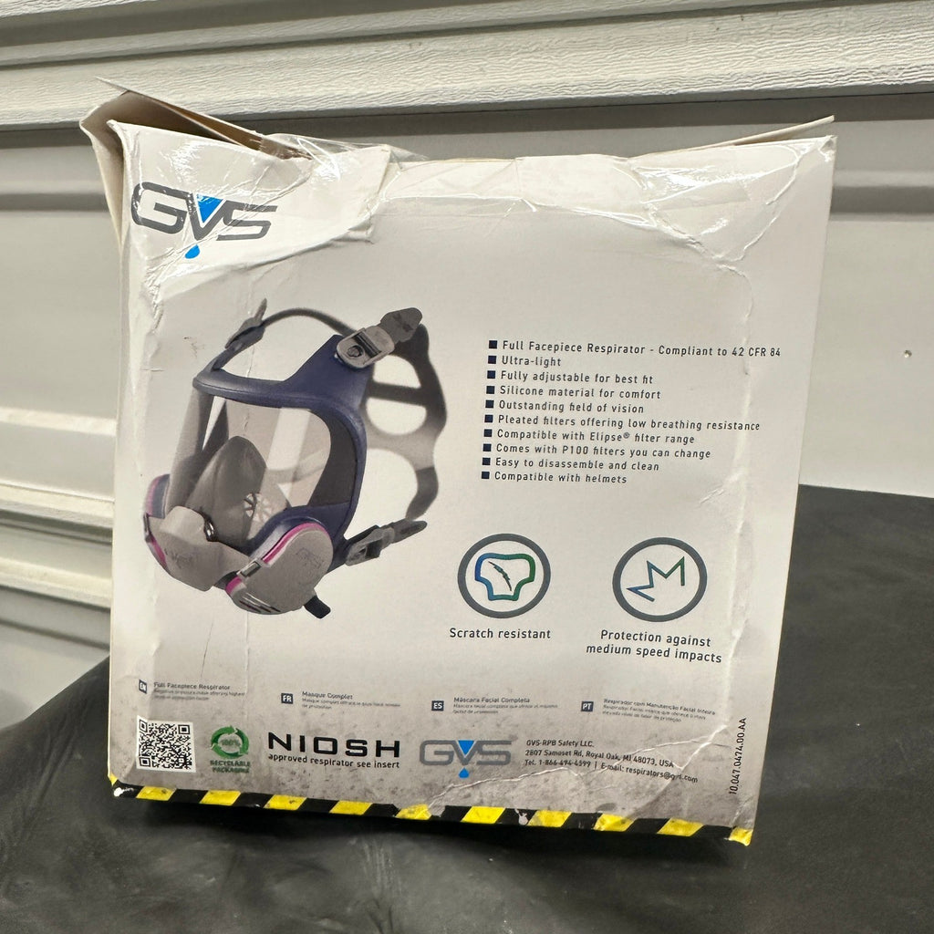 GVS FFM1243 Elipse Full Facepiece Respirator with P100 Replaceable Filters, On
