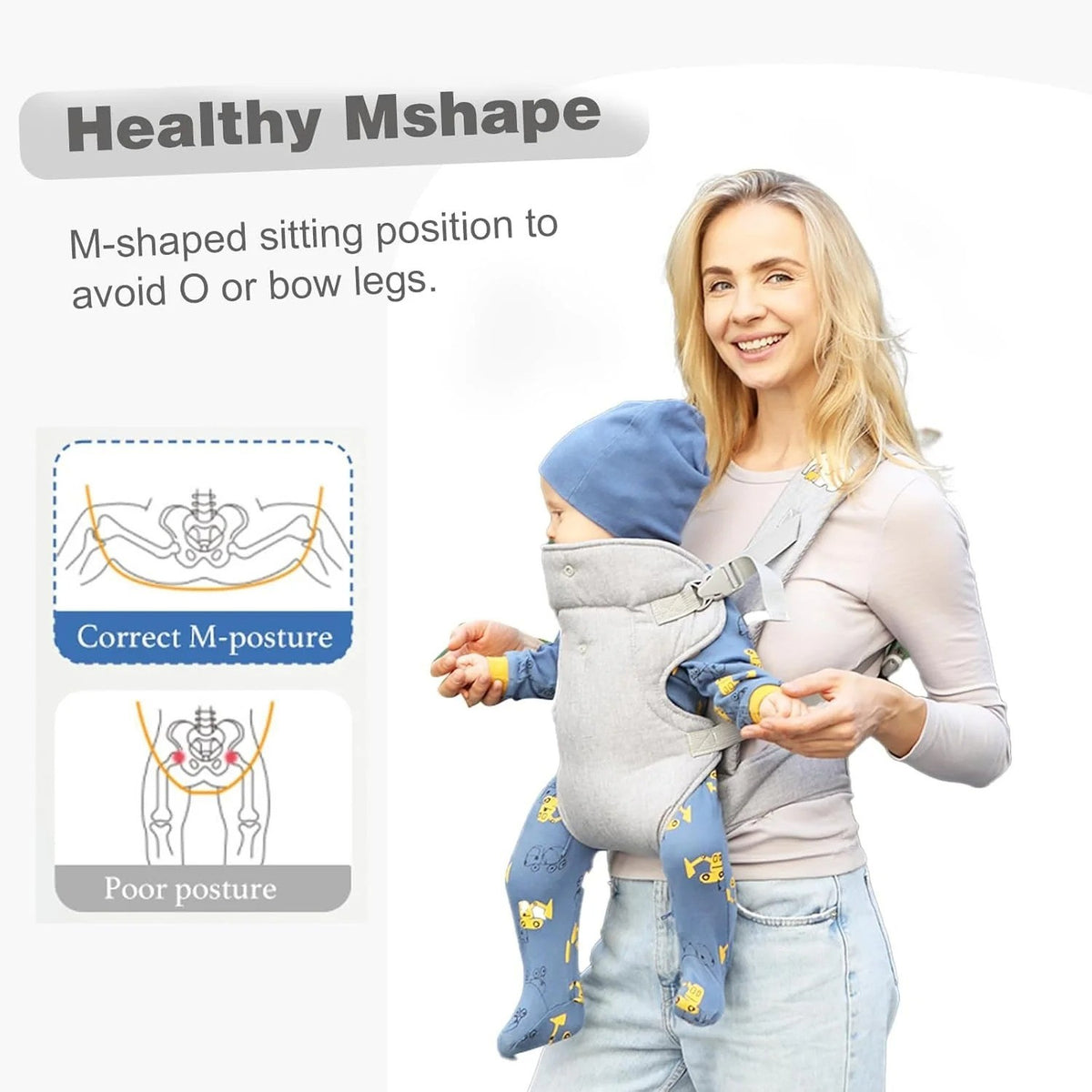 Ergonomic Baby Carrier for Newborn to Toddler 8-32 lbs, 4-in-1 Easy to Wear Ligh