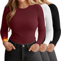MSRP $52 Evervibe 3 Pack Women's 4XL Thermal Long Sleeve Shirts Ribbed Knit Top