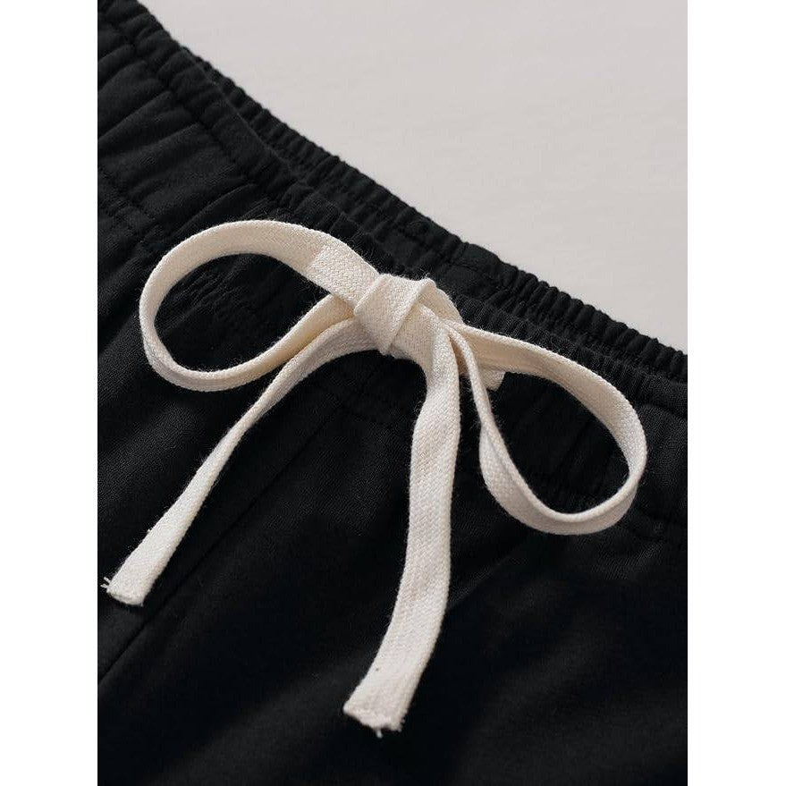 MSRP $34 Weintee Women's Petite M Cotton Lounge Pants with Pockets Black