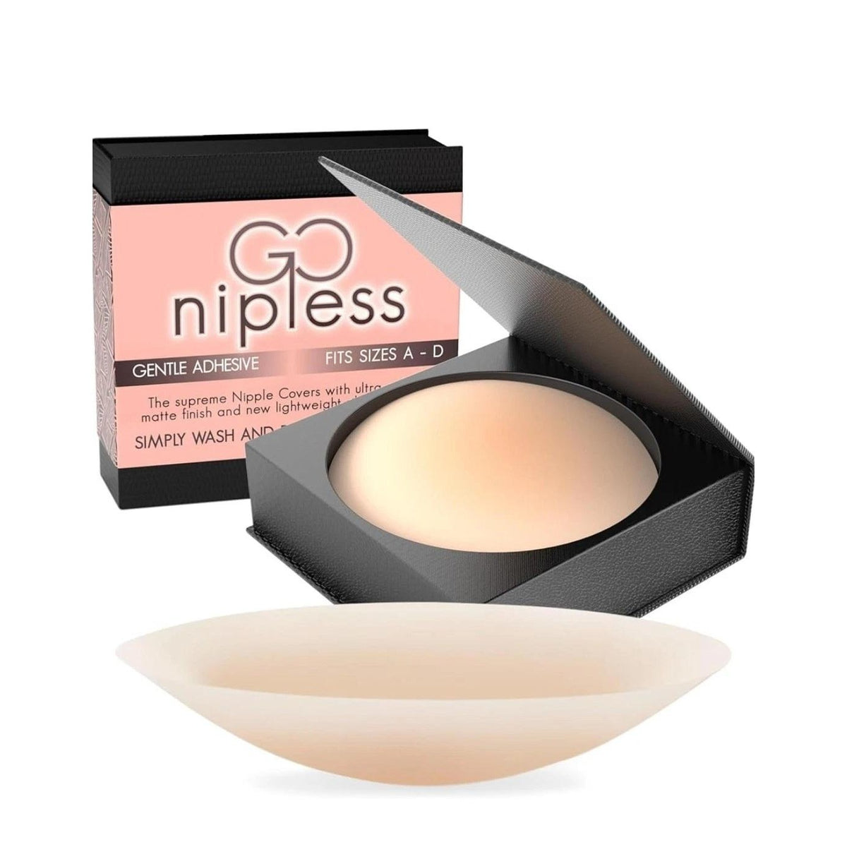 Go Nipless Nipple Covers For Women A-D Nude Sticky Bra Alternative, Reusable Si