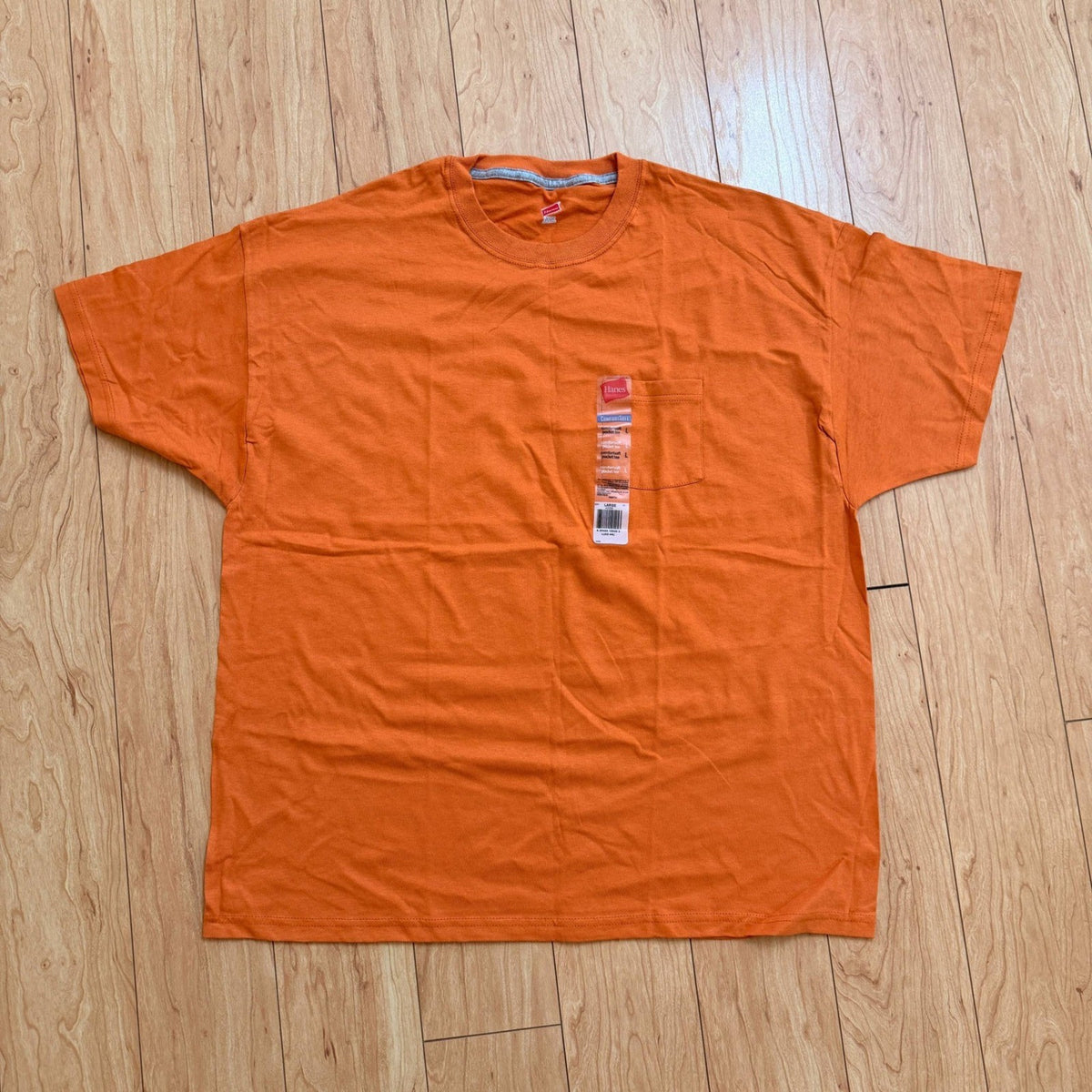 Set of 3 Hanes Men's T-Shirts Size L White, Light Yellow, Orange