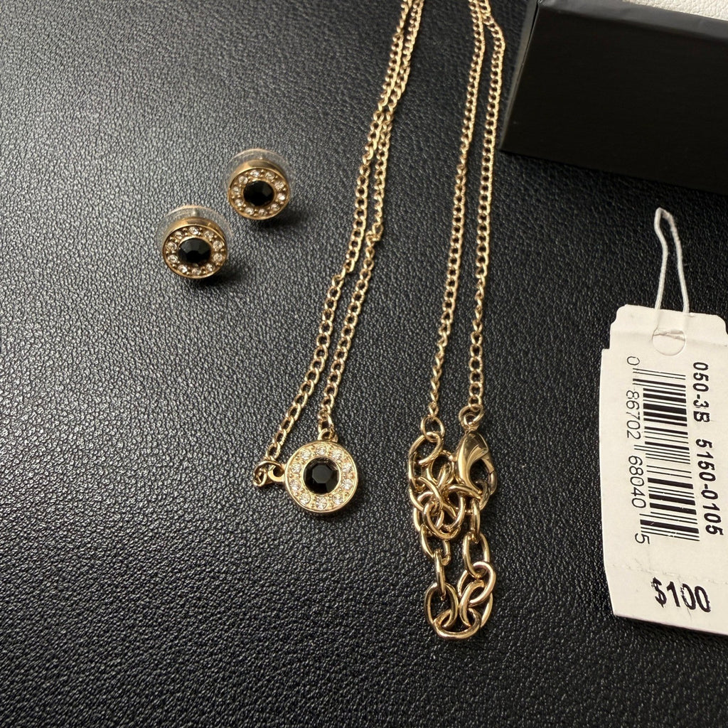 MSRP $100 Armitron 75/5796GP Womens Crystal Accented Bracelet Watch and Jewelr