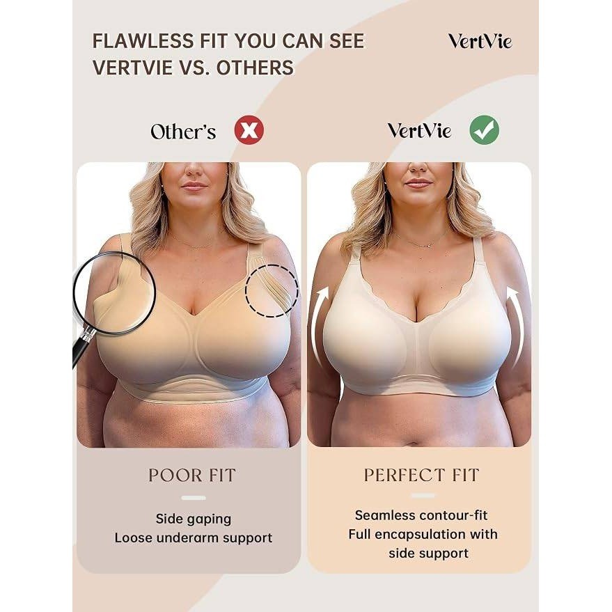 MSRP $26 Vertvie Women's M Seamless Jelly Bra No Underwire Supportive Bralette