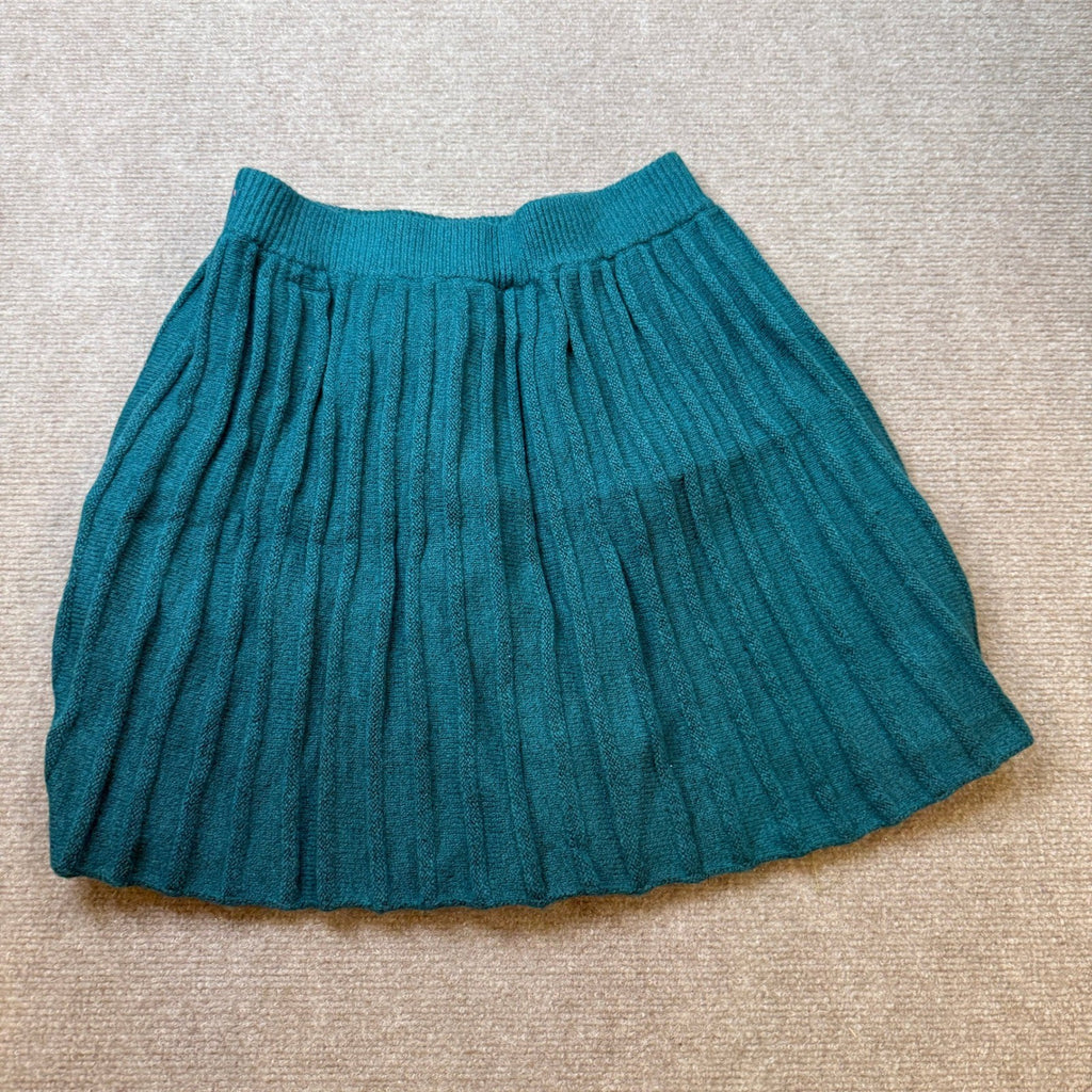 MSRP $38 Hope & Wonder Womens S Bold Teal Knit Pleated Sweater Skirt