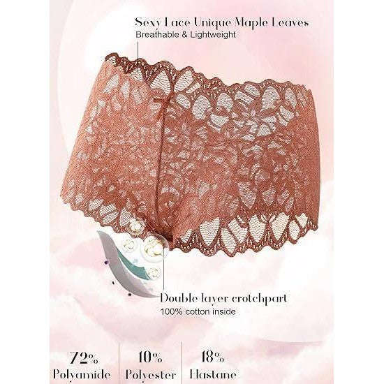 Set of 5 READY TO LOVE Sexy Women's L Underwear Lace Shorts V Waist Breathable
