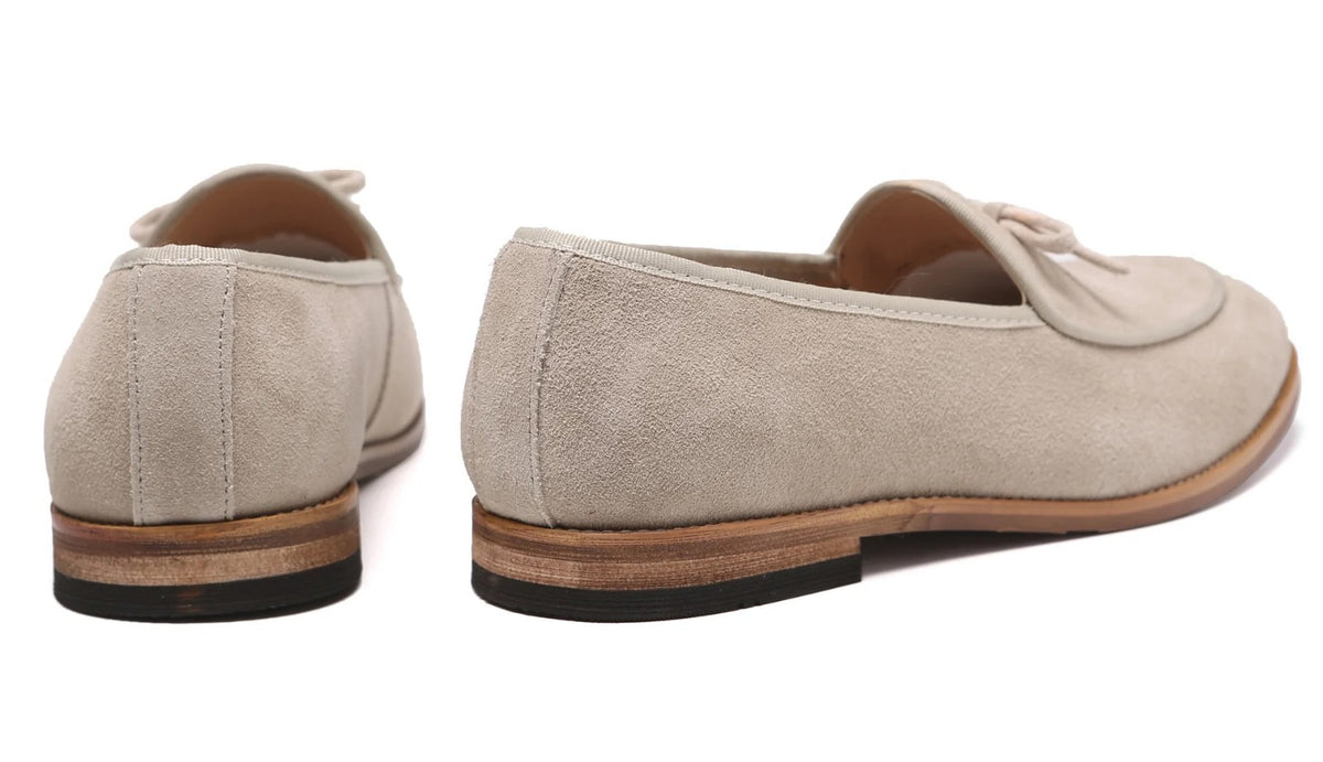 Santimon Men's US 9 Beige Casual Bow Loafers Flats Slip On Casual Shoes