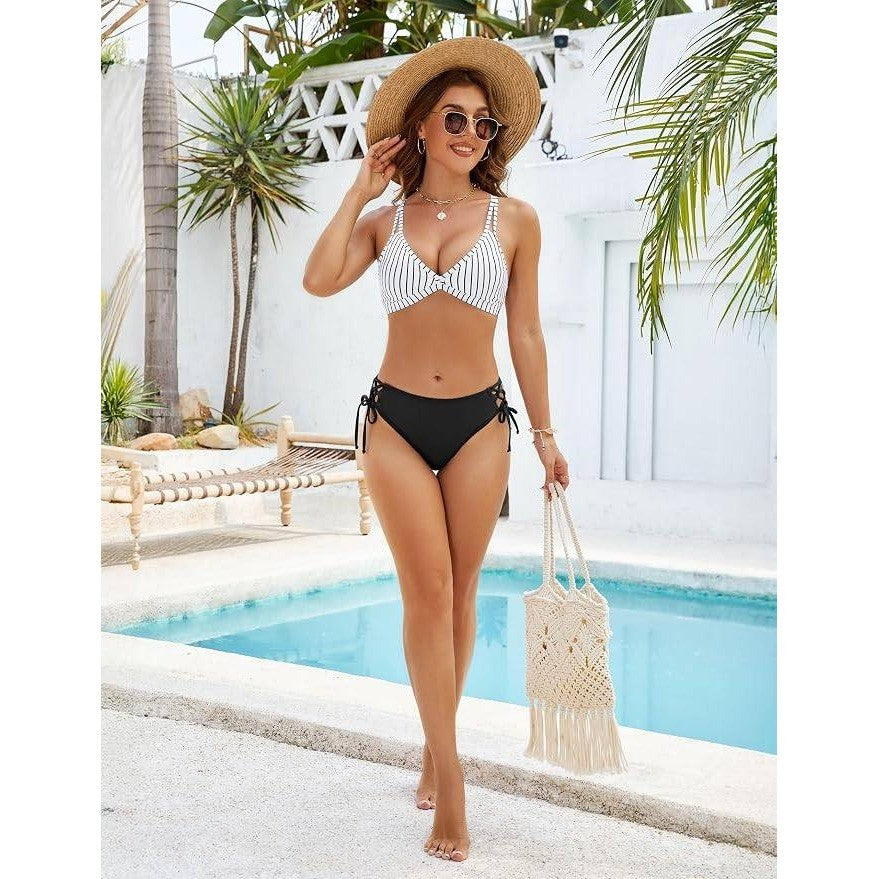 MSRP $32 Blooming Jelly Women's XL Bikini Set Mid Rise Two Piece Swimsuit Tria