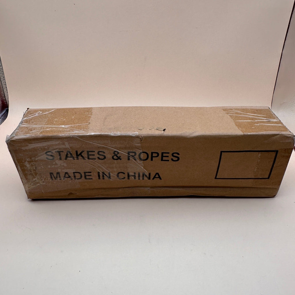 Set of 10 ABCCANOPY 11" Tent Stakes Non-Rust Metal Ground Anchors with 4 Rope