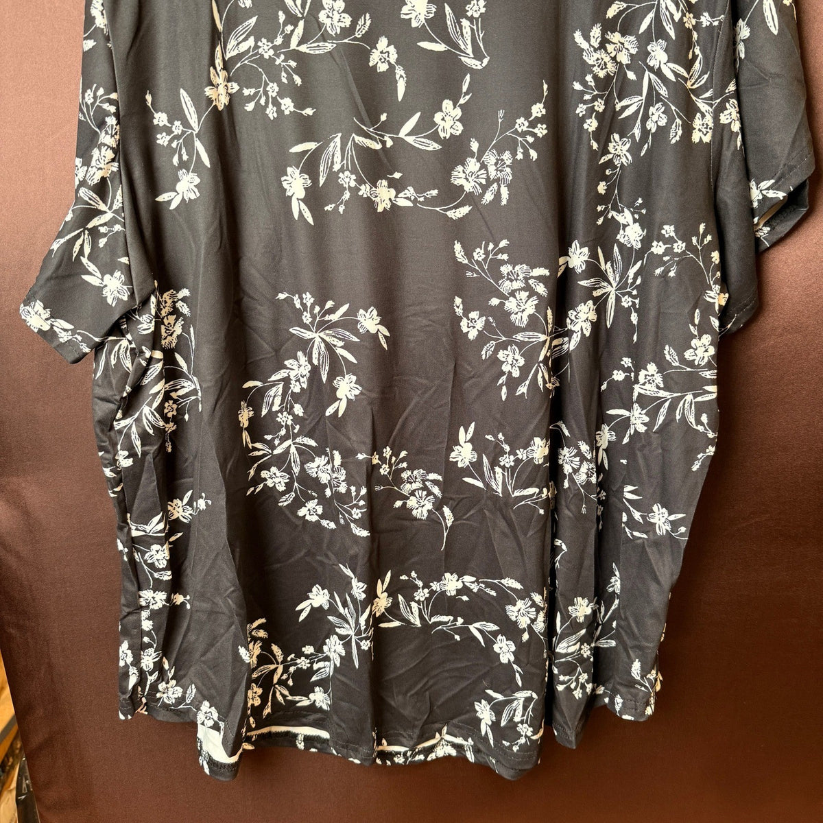 VISLILY Women's 3XL Summer Top Petal Short Sleeve T-Shirt Square Neck Blouse Fl