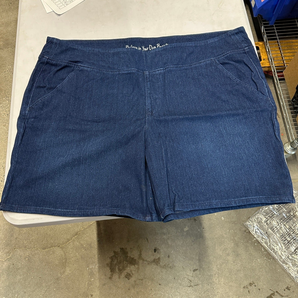 Belle by Kim Women's Dark Indigo Sz 30W Gravel Flexibelle 8" Short