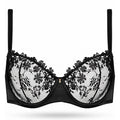 MSRP $28 Wingslove Women's 36C Sexy Lace Bra Demi Sheer Mesh Balconette See
