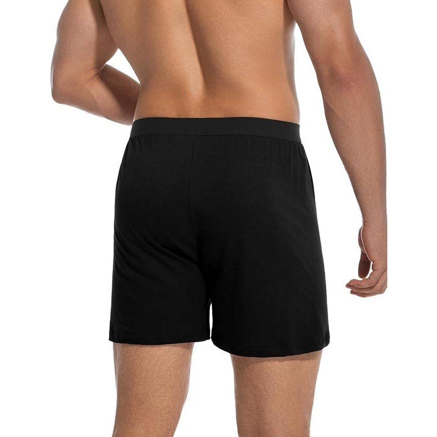 INNERSY 4 Pack Men's M Black Boxer Shorts Loose Fit Soft Cotton Boxers