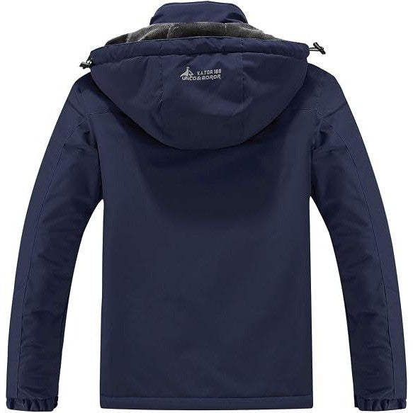 MSRP $50 MAOYSSEN Men's L Dark Blue Ski Jacket Winter Coat Fleece Lining Warm