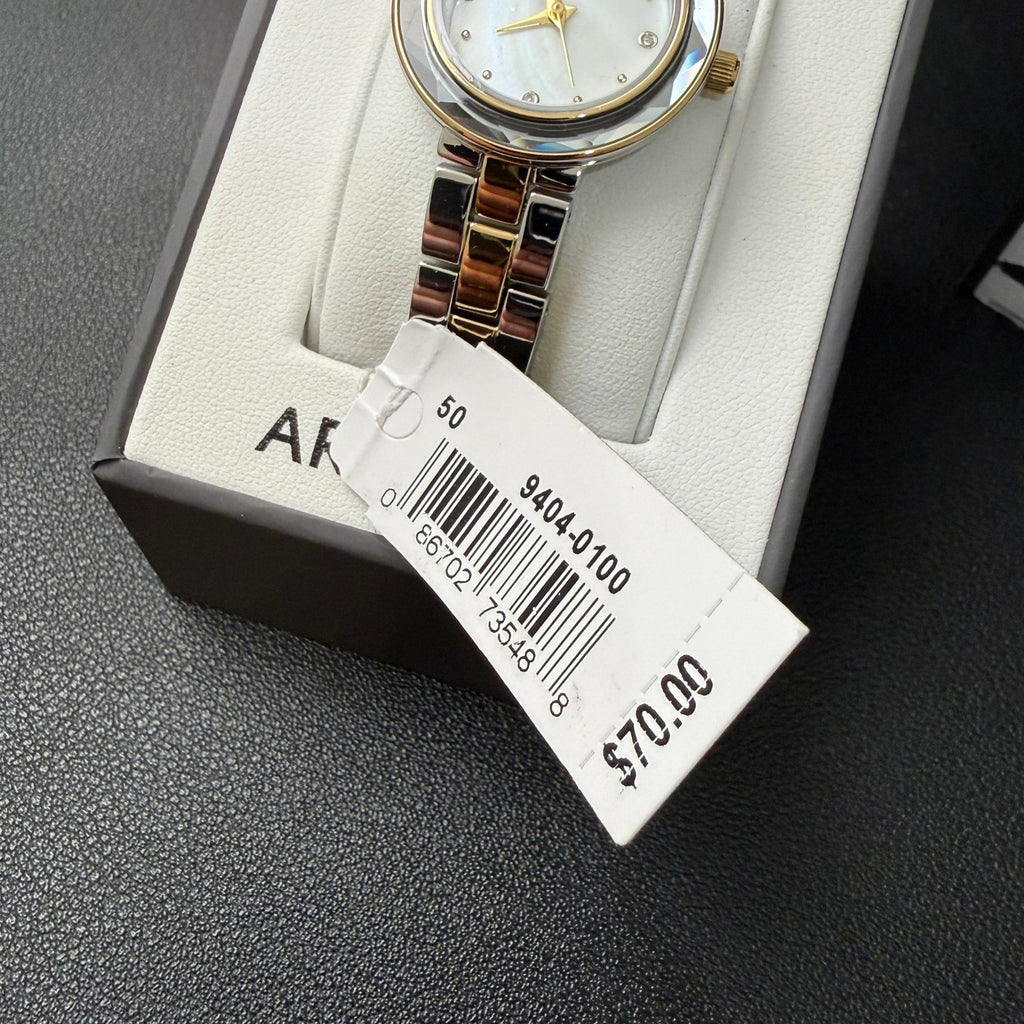 MSRP $70 Armitron 75/5927MPTT Women's Two Tone Bracelet Watch New Battery