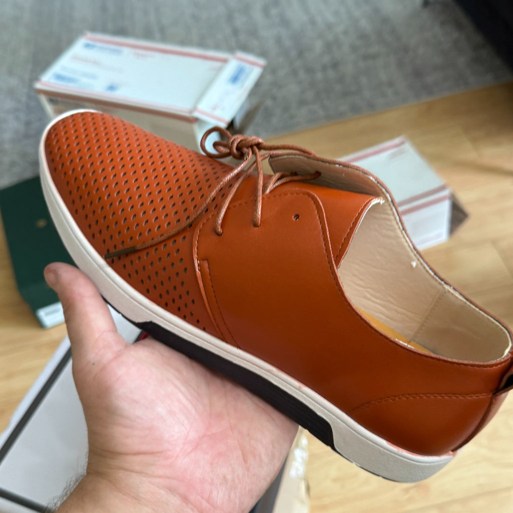Santimon Men's US 8, 11 Brown Casual Derby Shoes Breathable Non Slip Sneakers