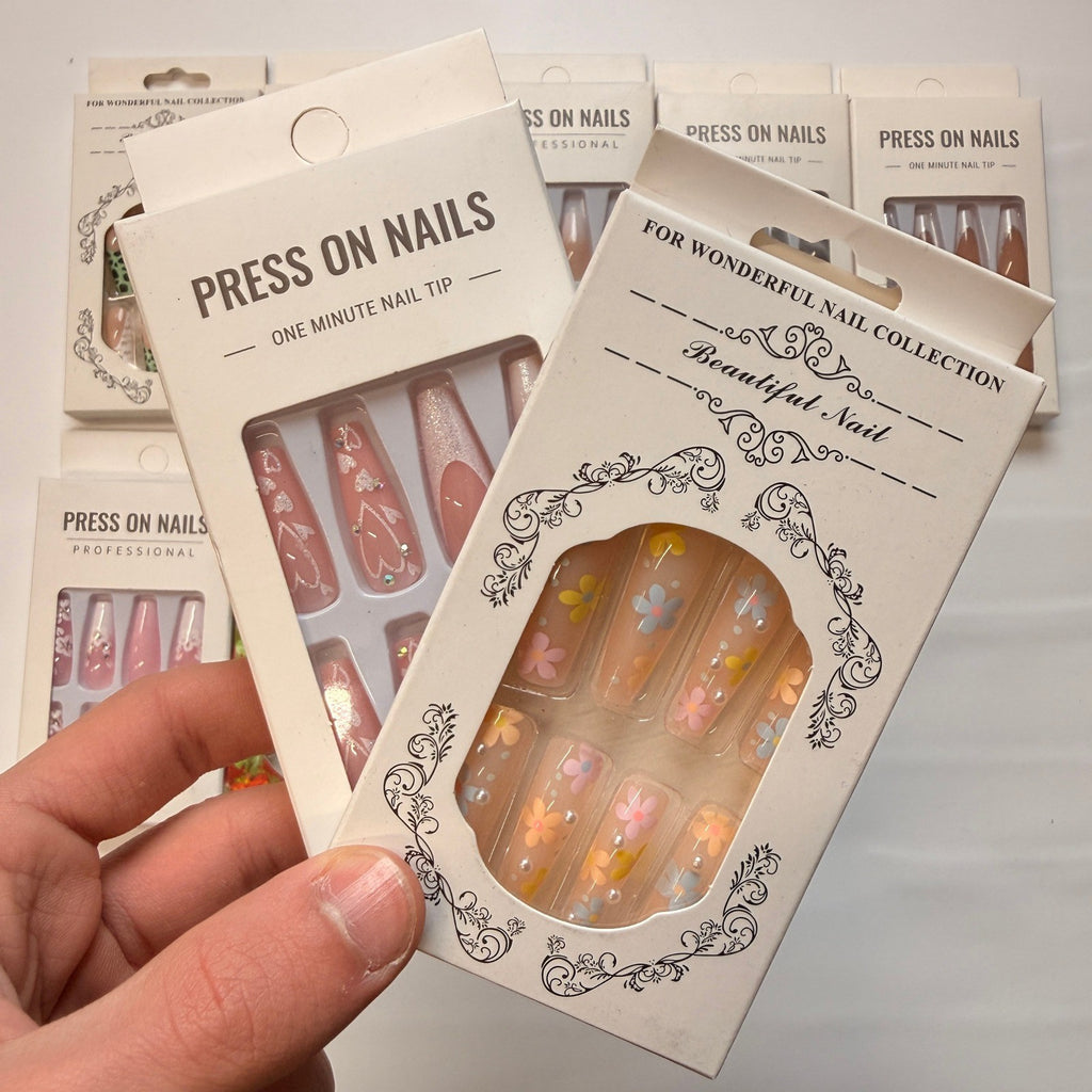 Lot of 10 Pack of 24 New False Press On Nails Assorted Designs and Colors №N13