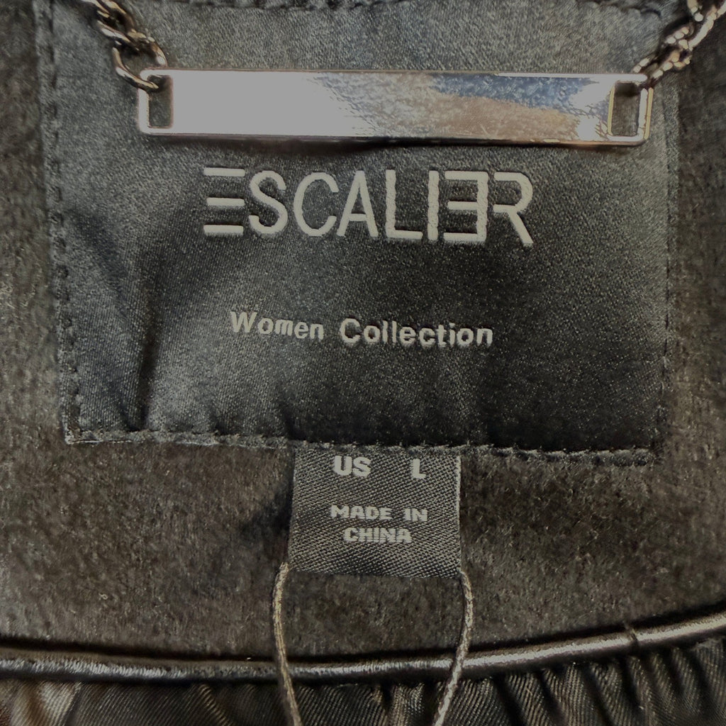 MSRP $156 Escalier Women's L Wool Trench Coat Winter Double-Breasted Jacket wi