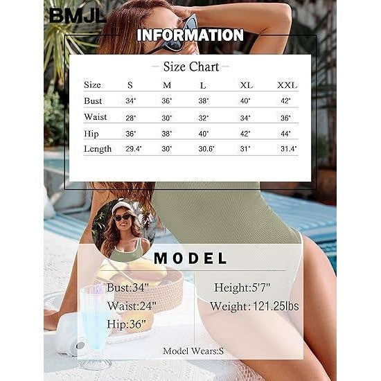 MSRP $40 BMJL Women's M Army Green One Piece Swimsuit Sports Adjustable Strap
