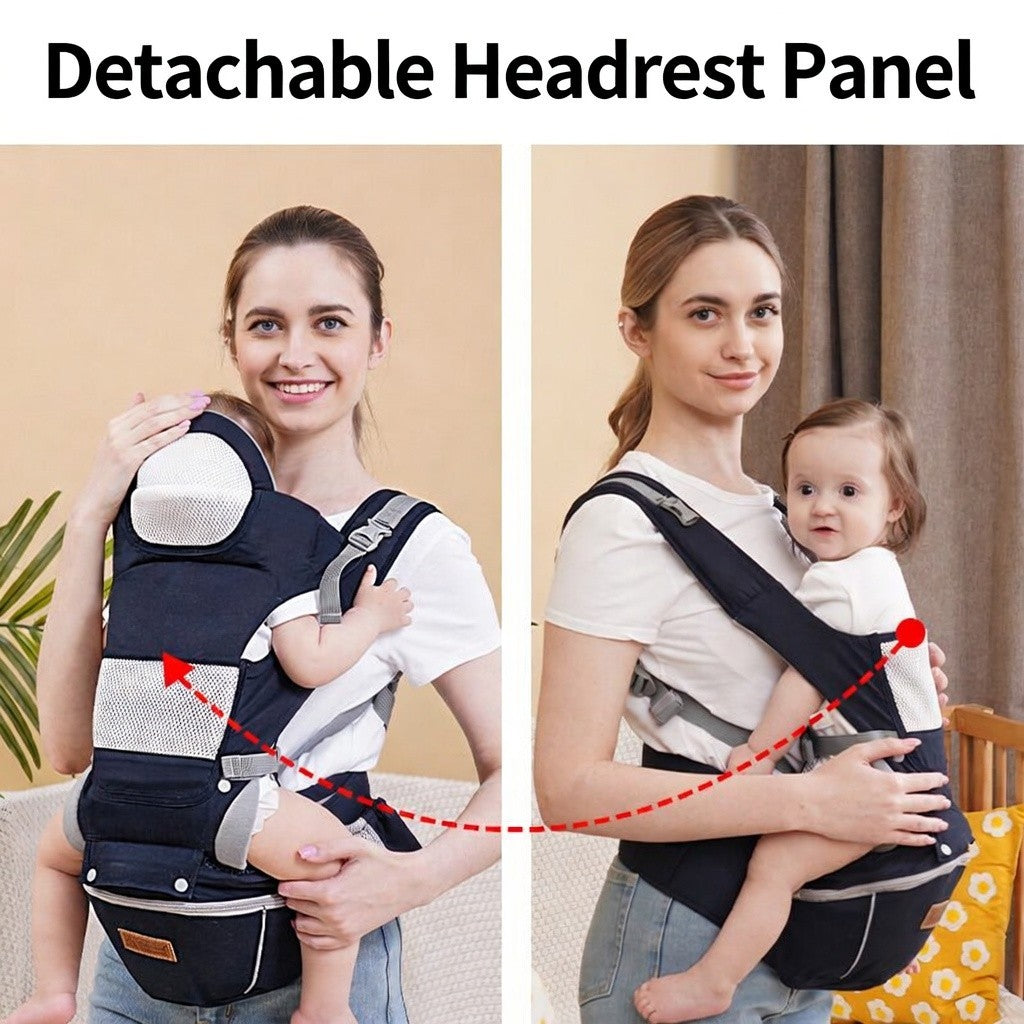 6-in-1 Ergonomic Baby Carrier with Hip Seat for Newborn to Toddler Adjustable