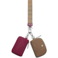 FODOKO Wristlet Wallet for Women Brown/Burgundy, Detachable Dual Pouch
