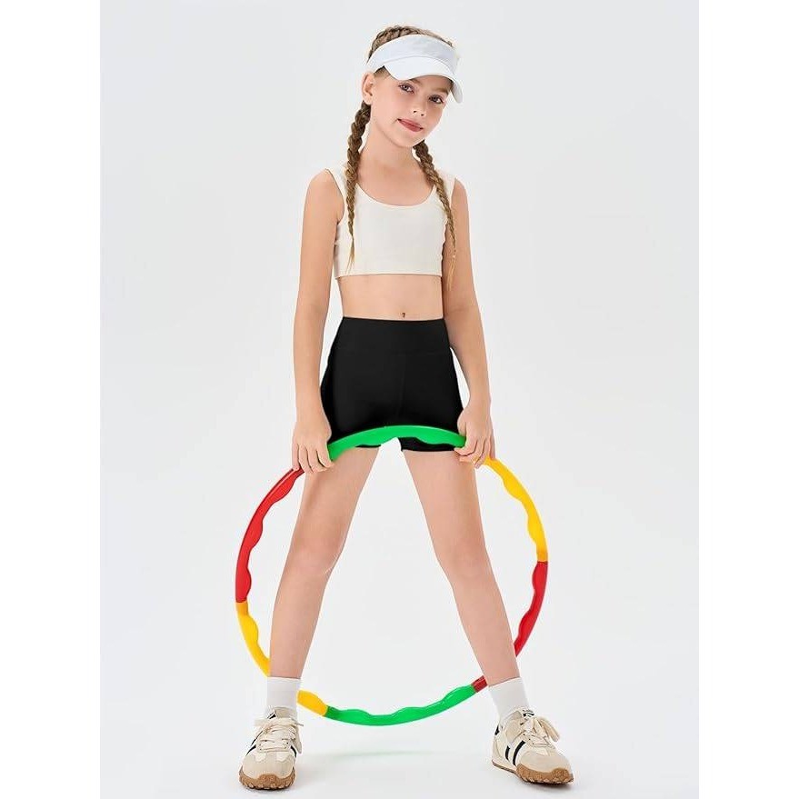 Haloumoning Girls 11-12Y Athletic Shorts Kids High Waisted Yoga Dance Biker