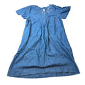 MSRP $54 St. John's Bay Womens S Tall Medium Wash Midi A-Line Dress Split Crew
