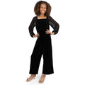 MSRP $74 Speechless Girls' 8 Black Velvet Pearl-Embellished Jumpsuit Long She