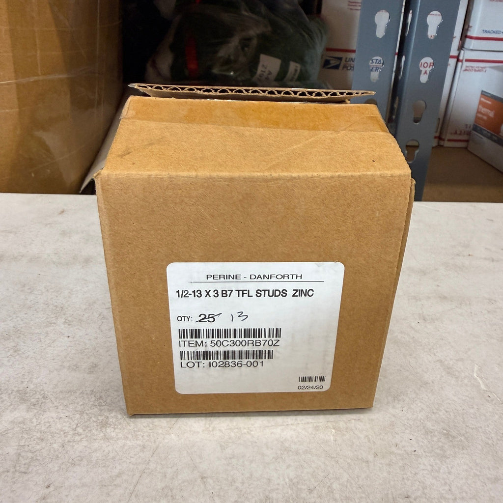 Pack of 13 Perine-Danforth 1/2-13 x 3 B7 Full Thread Studs Zinc