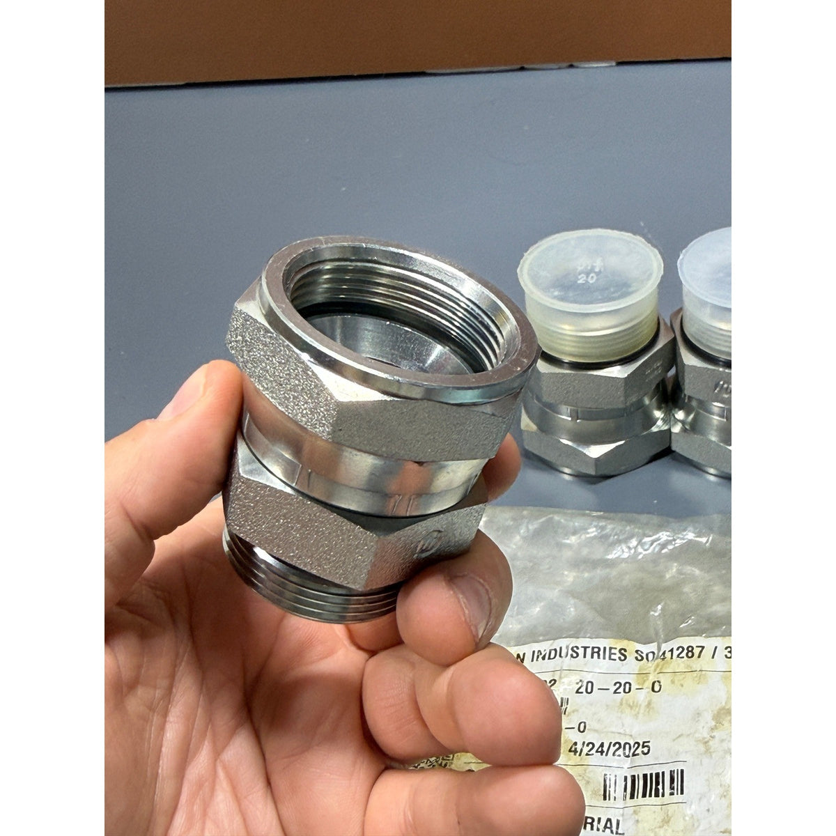 Set of 3 Brennan 6402-20-20-O Straight Adapter 1-1/4" Male ORB x 1-1/4" Female