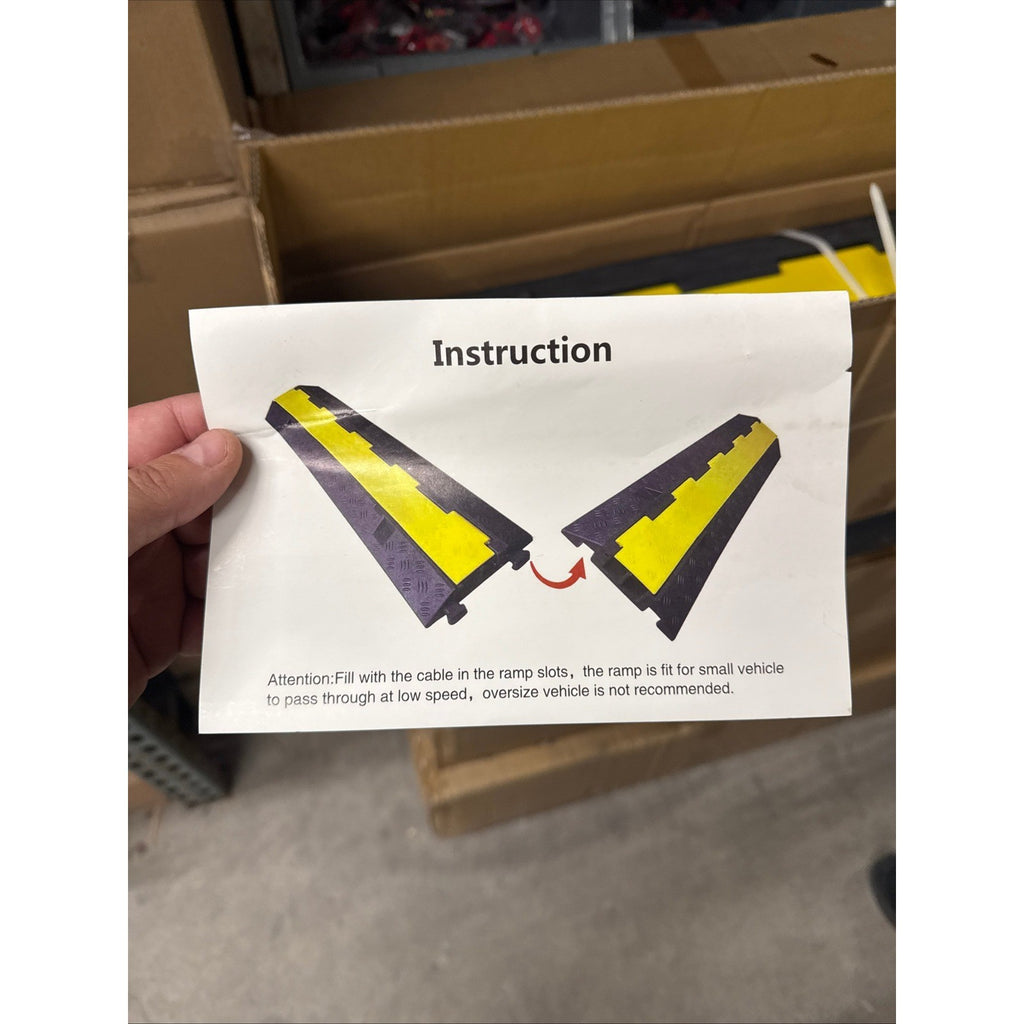 Pack of 4 Vevor Cable Protector Ramp 2 Channel Rubber 11000 Lb Capacity Modula