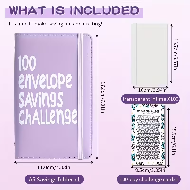 100 Envelope Challenge Budget Planner $5,050 Money Saving Cash Challenge Book