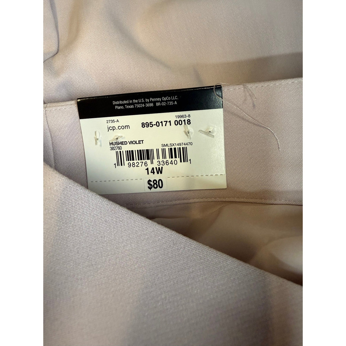 MSRP $80 Ashley Graham Womens 14W Hushed Violet Wide Leg Mid Rise Trouser Pants