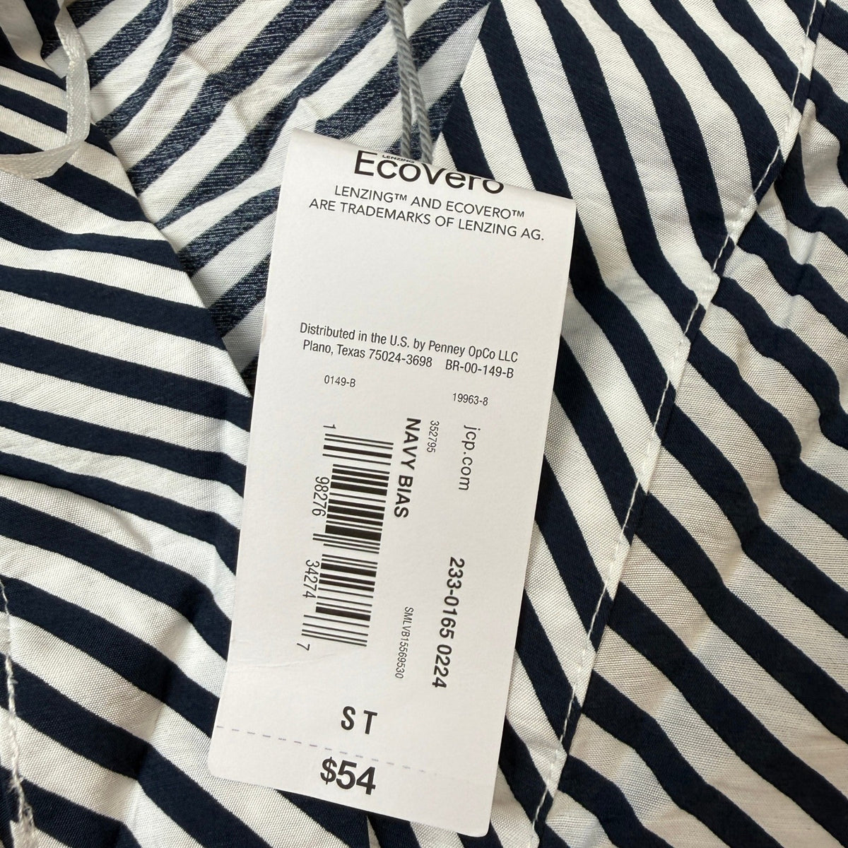 MSRP $54 Liz Claiborne Womens S Tall Navy Bias Blouse Split Crew Neck 3/4 Sleeve