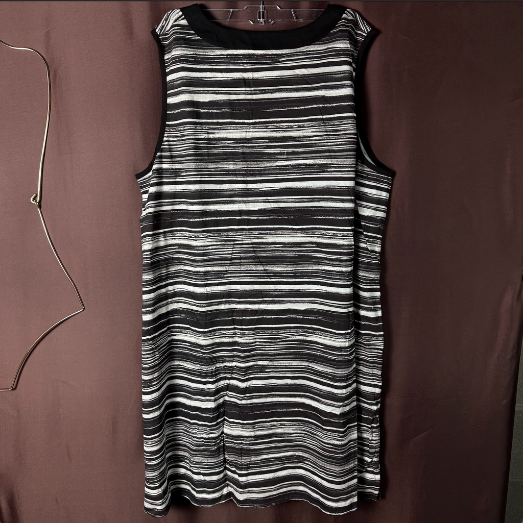 Lands' End Women's L-2X LONG Cotton Jersey Sleeveless Swim Cover-up Dress Print