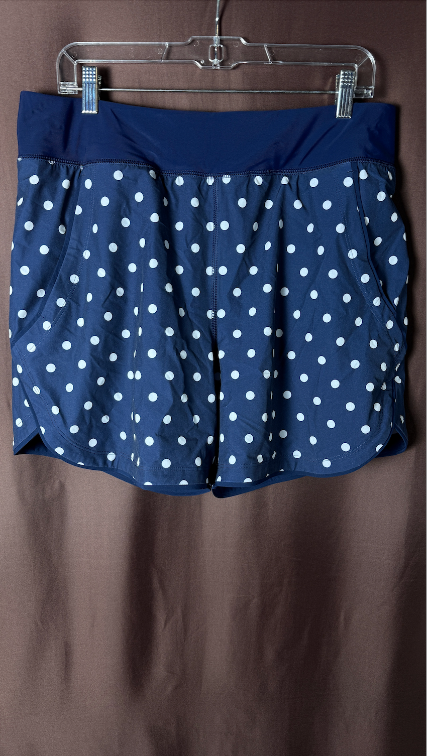 Lands' End Women's 14L Quick Dry Swim Shorts with Panty Deep Sea Polka Dot  This