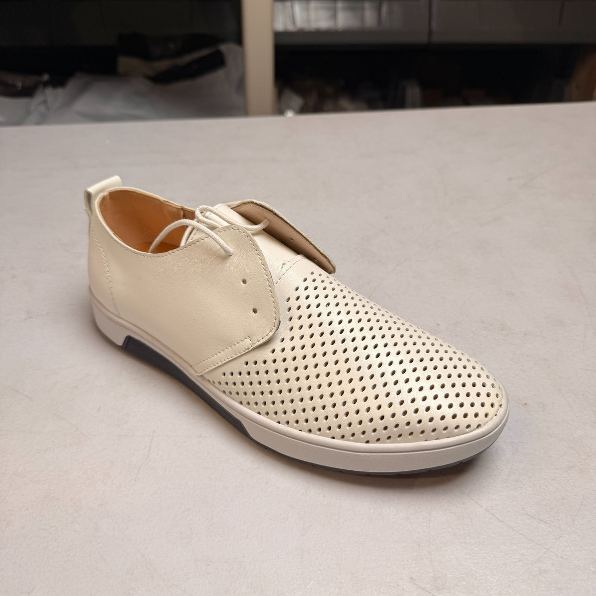 Santimon Men's US 7-10 White Casual Derby Shoes Breathable Non Slip Sneakers
