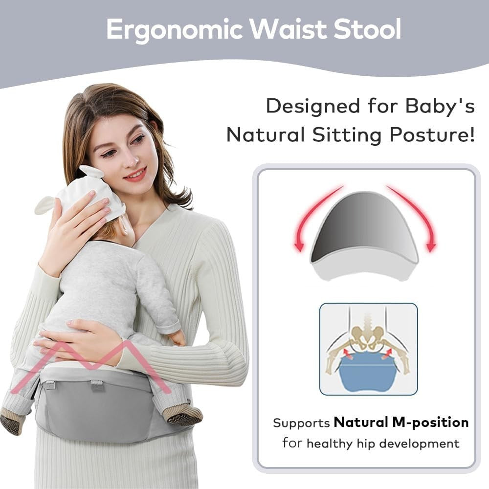 6-in-1 Baby Carrier with Hip Seat Waist Stool Ergonomic Breathable Newborn to To