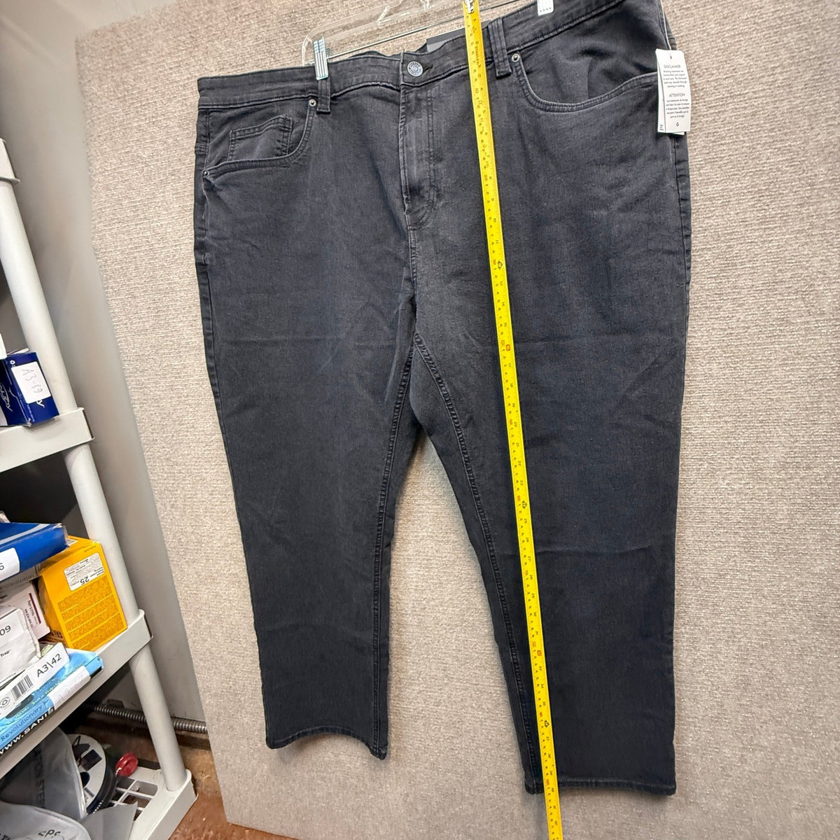 NWT Buffalo David Bitton Men's Charcoal Gray 46x30 Evan Slim Straight Jeans
