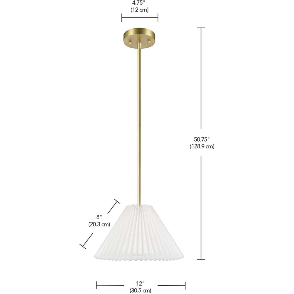 GLOBE Electric x Novogratz 67000103 1-Light Pendant Light Fixture, Matte Bras