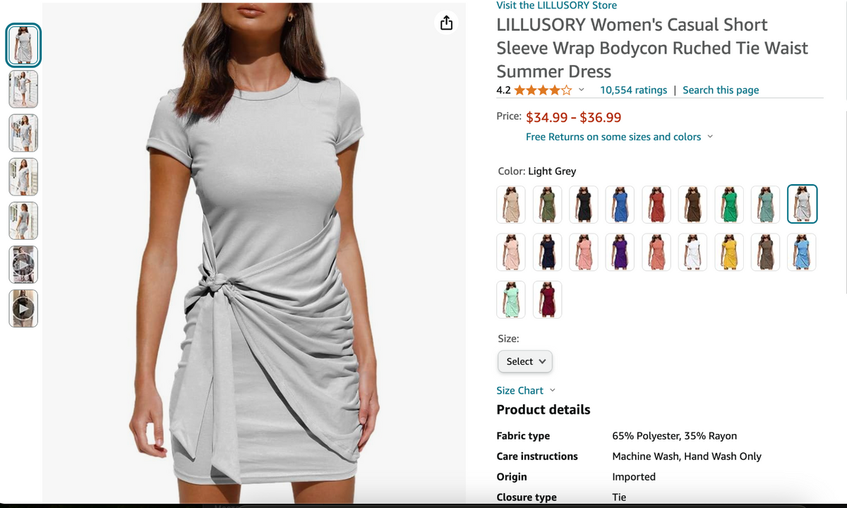 Medium LILLUSORY Women's Night Out Dress T Shirt Casual Short Sleeve Crewneck