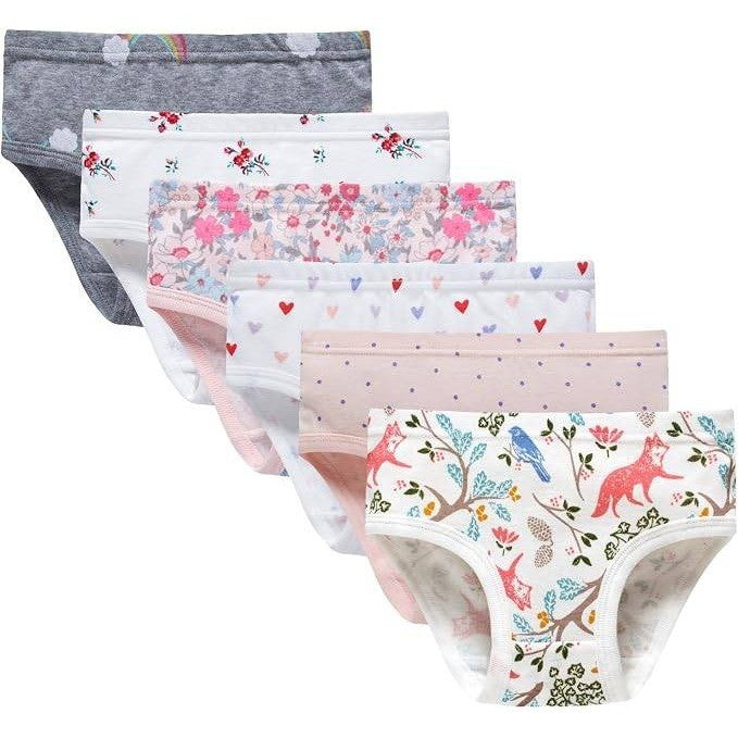 MSRP $21 Boboking 6 Pack Girls 2-3T Soft Panties Toddler Underwear Kids Cotto